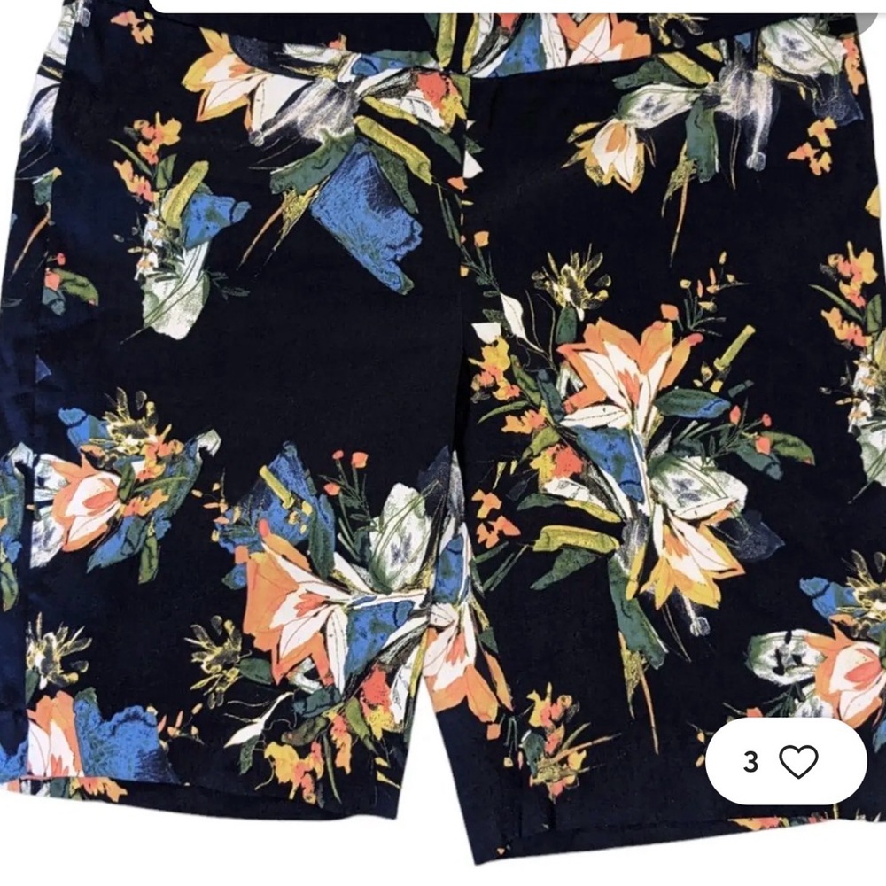 Zac & Rachel Navy Floral Shorts with Multicolor Blooms